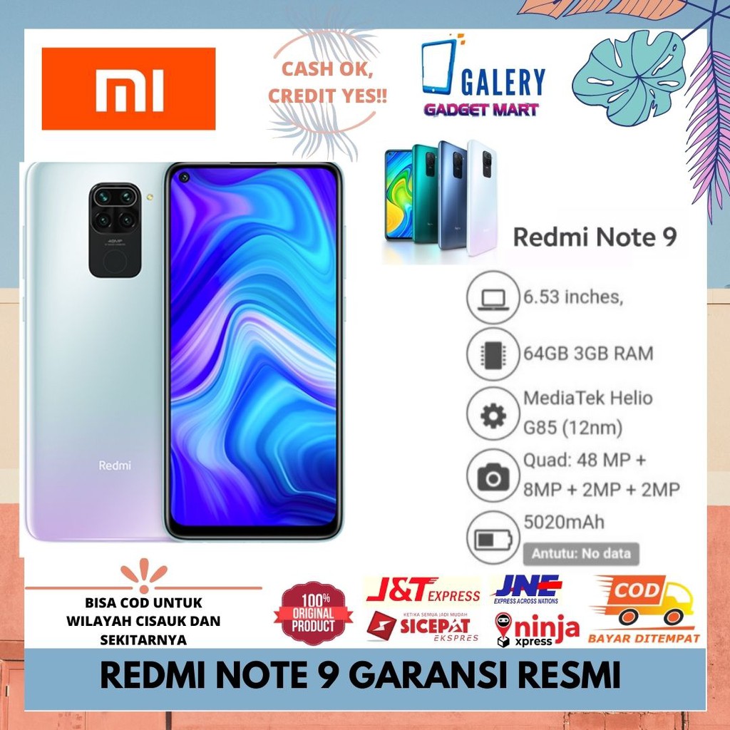 XIAOMI Redmi Note 9 RAM 4/64 - 6/128 - GARANSI RESMI