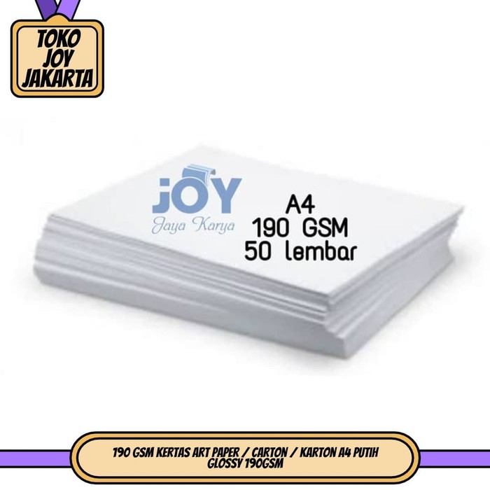 

190 GSM Kertas Art Paper / Carton / Karton A4 Putih Glossy 190GSM