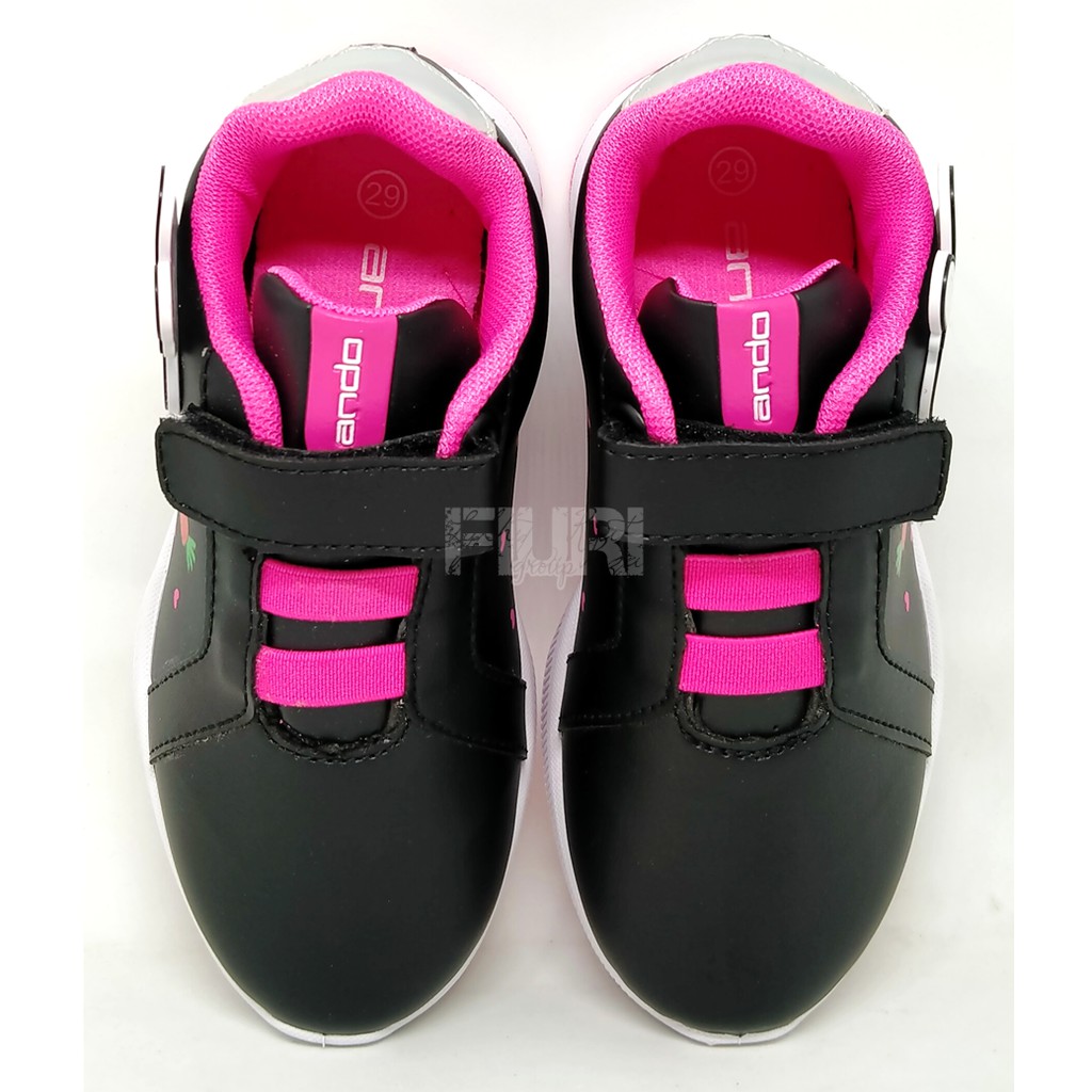 FIURI - ANDO ORIGINAL - CUTE BUNNY PEREKAT 29-32 HITAM PINK - SEPATU SNEAKERS KANVAS SOL KARET ANAK KECIL PEREMPUAN  - SEPATU KELINCI KETS LUCU FASHION TRENDY - SEPATU SEKOLAH PAUD TK KRETEKAN PEREKAT CEWEK MURAH PROMO DISKON BONUS KAOS KAKI