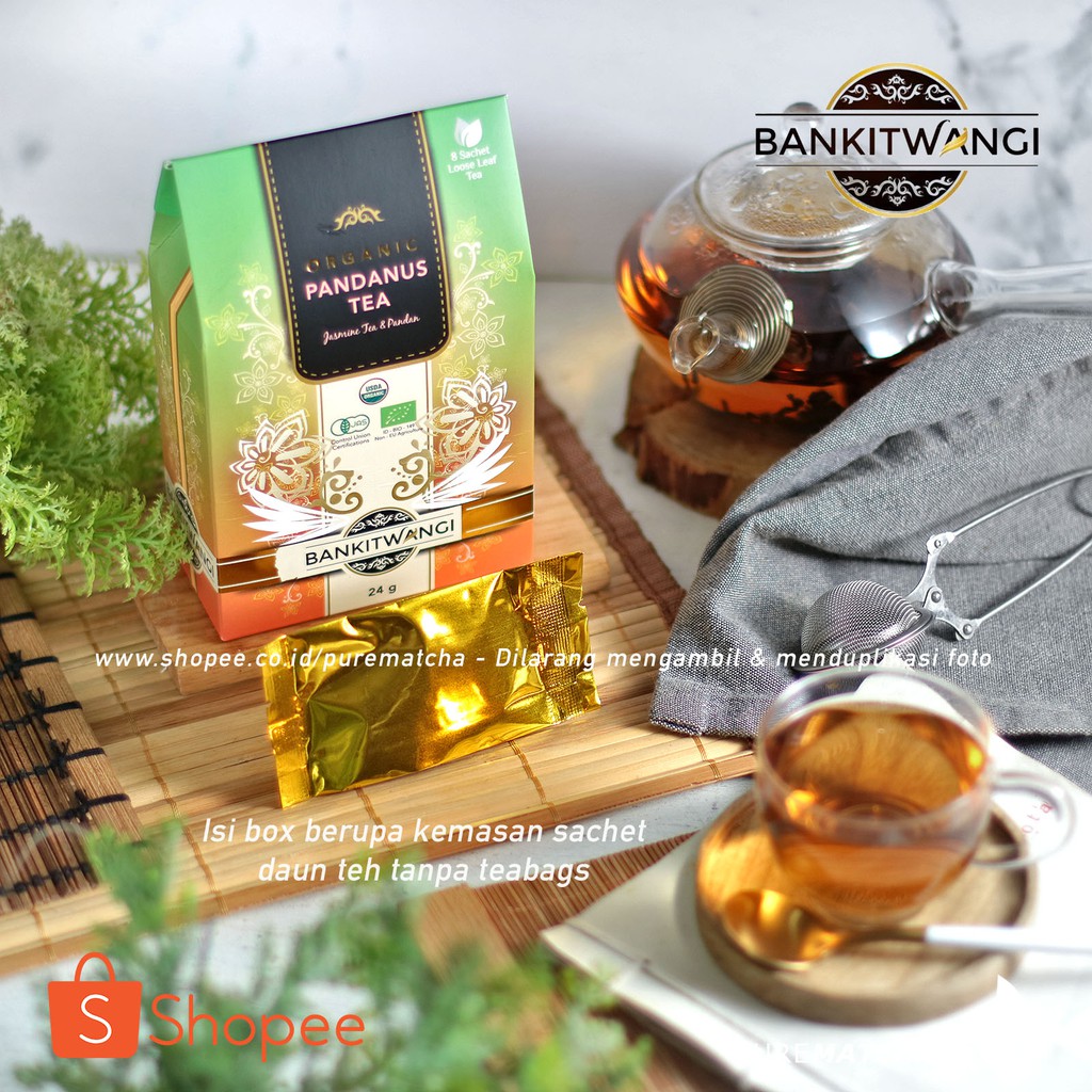 

Bankit Wangi - PANDANUS TEA Organic 3gr Kemasan Sampel Teh Pandan Organik Premium BangkitWangi