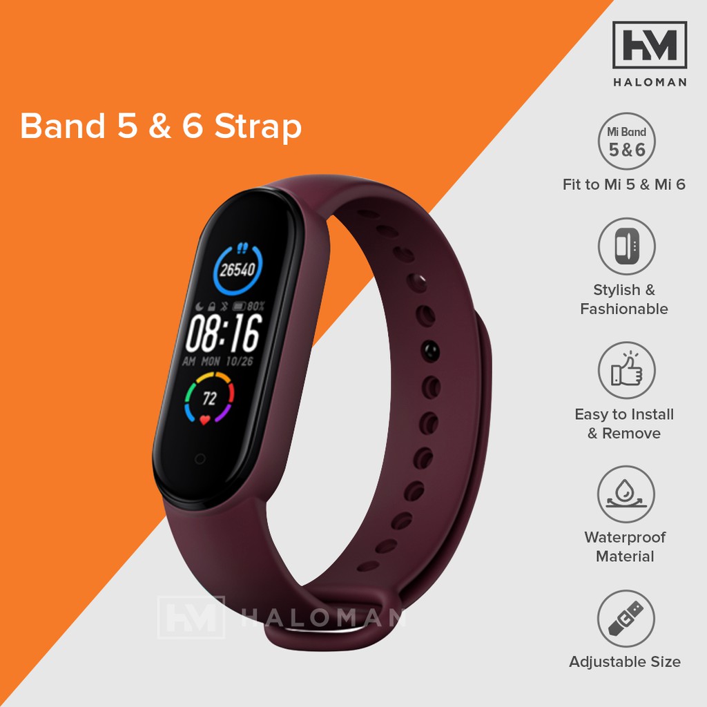Silicone Strap Mi Band 5 & Mi Band 6 - Strap Miband 5 & Miband 6 Replacement-4