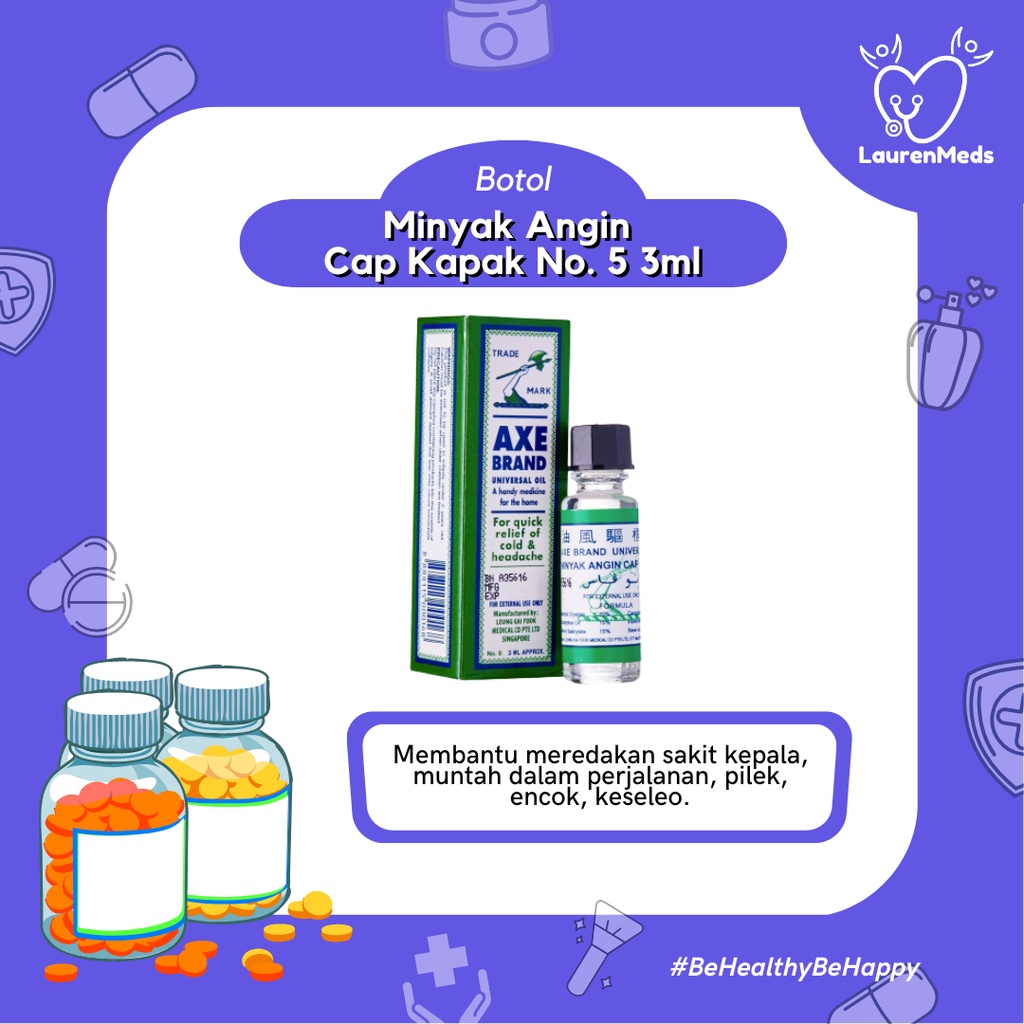 Minyak Angin Cap Kapak No.5 3ml | Kapak 3ml