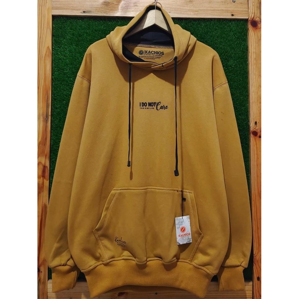 Jaket Hoodie Pria Cod Aesthetic List I Dont Care Warna Mustard Sweater Original Brand Distro Kota Bandung Terbaru Seweter Cowo