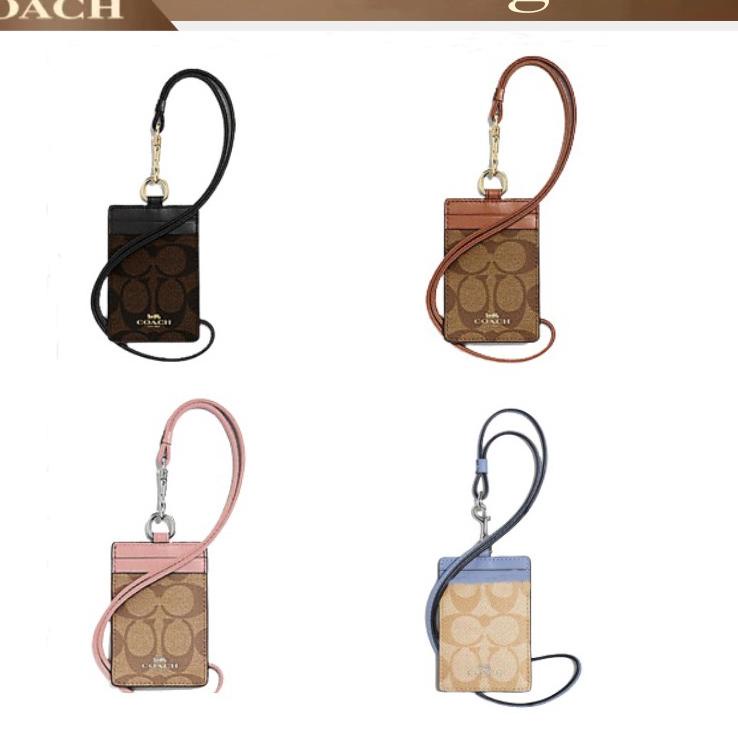 

(TERLARIS!) (Original) COACH lanyard Kartu kerja Pemegang kartu id DIY klasik Name tag holder Four color