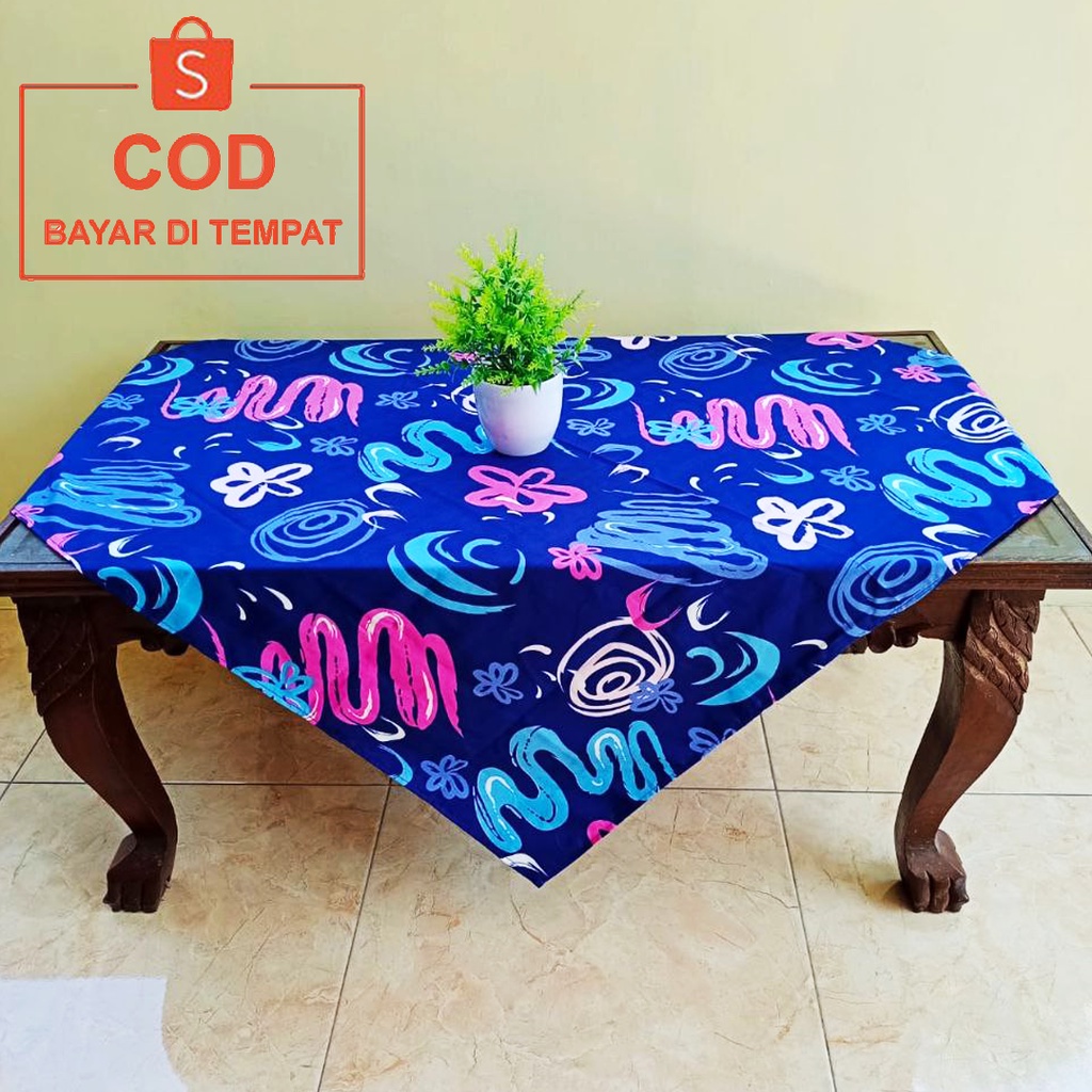 ✅COD Taplak Meja Guru Tamu Dapur Minimalis Persegi 100x100 Kain Katun Mewah Aneka Motif Home Decor Dekorasi Dekor Hiasan Perlengkapan Rumah