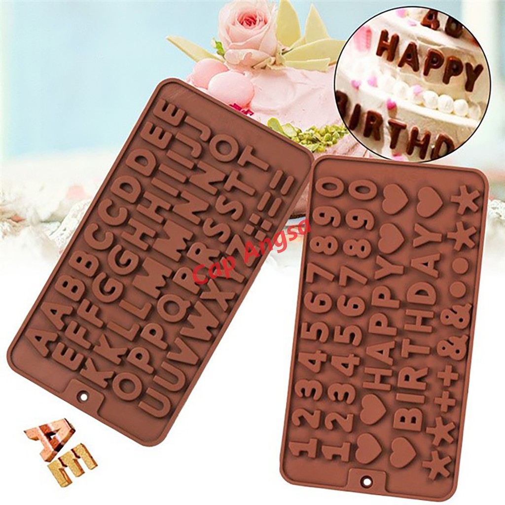 CETAKAN HURUF FONDANT KUE CETAKAN KUE SILIKON SILICONE PLASTIK MOULD 49/52 KARAKTER HURUF 21x11 MOLD