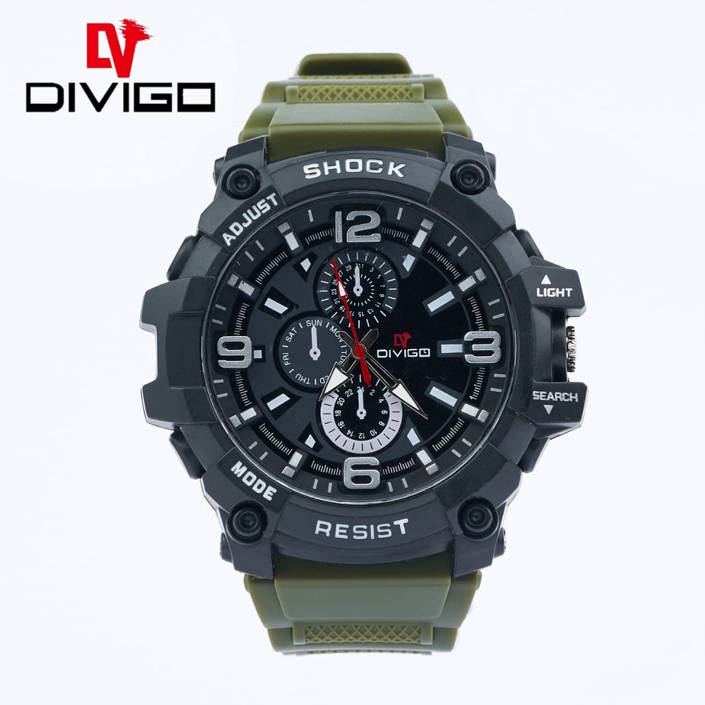 Beta0909 Jam Tangan Pria Divigo Analog Sport Strab Rubber Tahan Air W-75