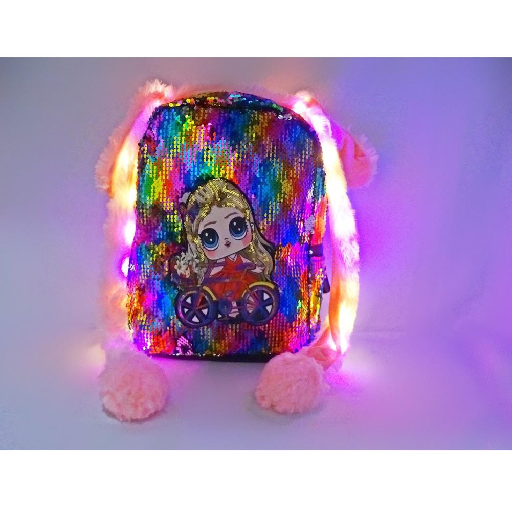  ART 220W TAS  Ransel Bunny head LED TAS  ANAK SEQUIN 