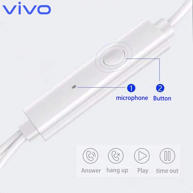 Headset Earphone Vivo V5 V7 V11 V15 V17 V19 Pro S1 Pro XE160 Stereo Jack 3.5mm Original