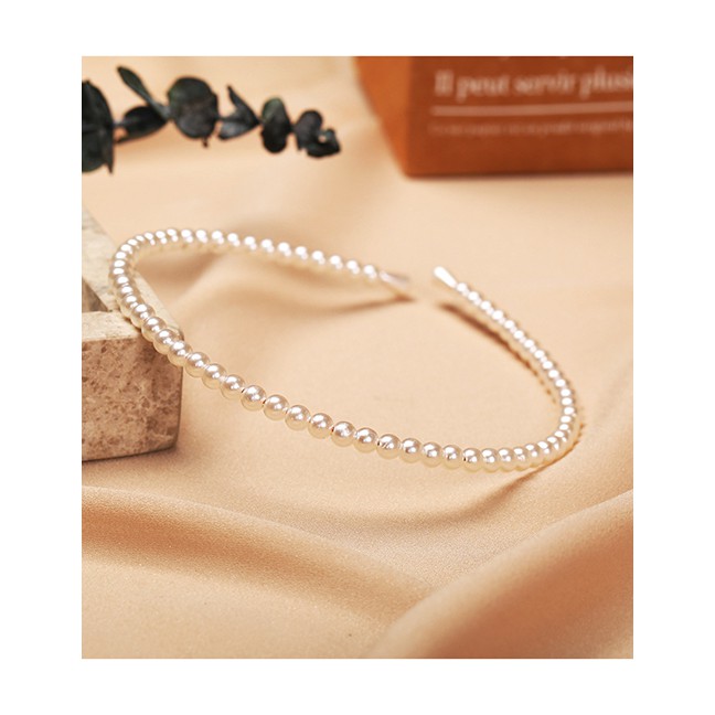 LRC Bando Fashion Winding Pearl Pearl Beaded Alloy Hair Band K70599