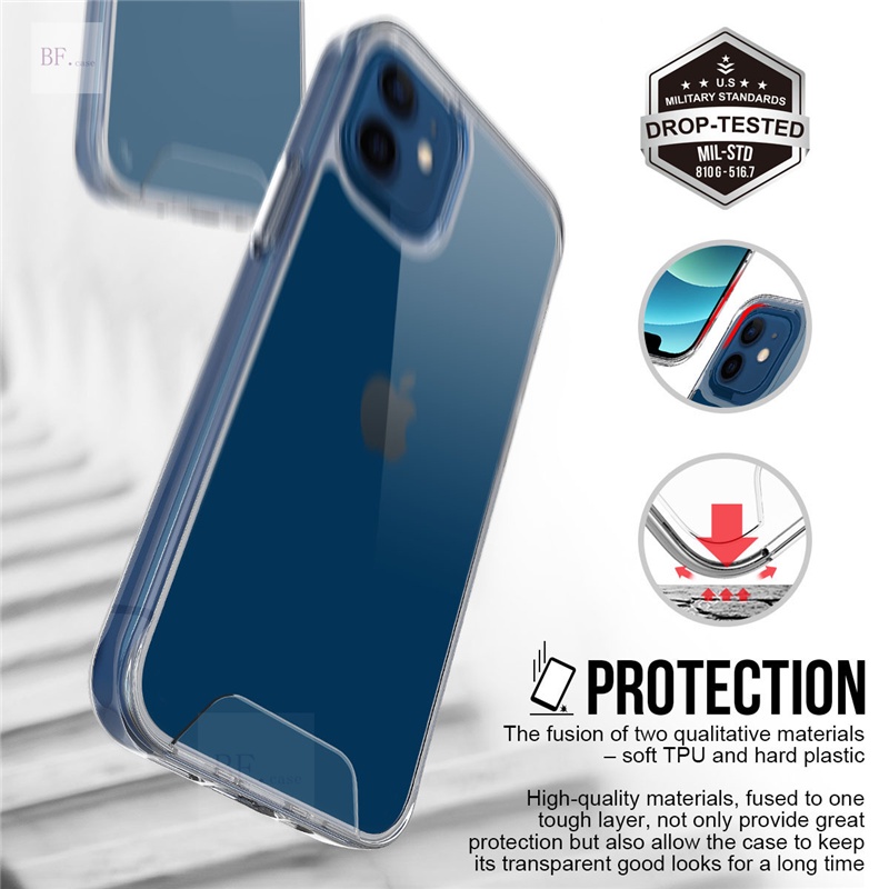 Space Case Iphone 13 Pro Max PC+TPU 12 11 X XR XSMAX 6 7 8 Plus Transparent Anti-drop Protection