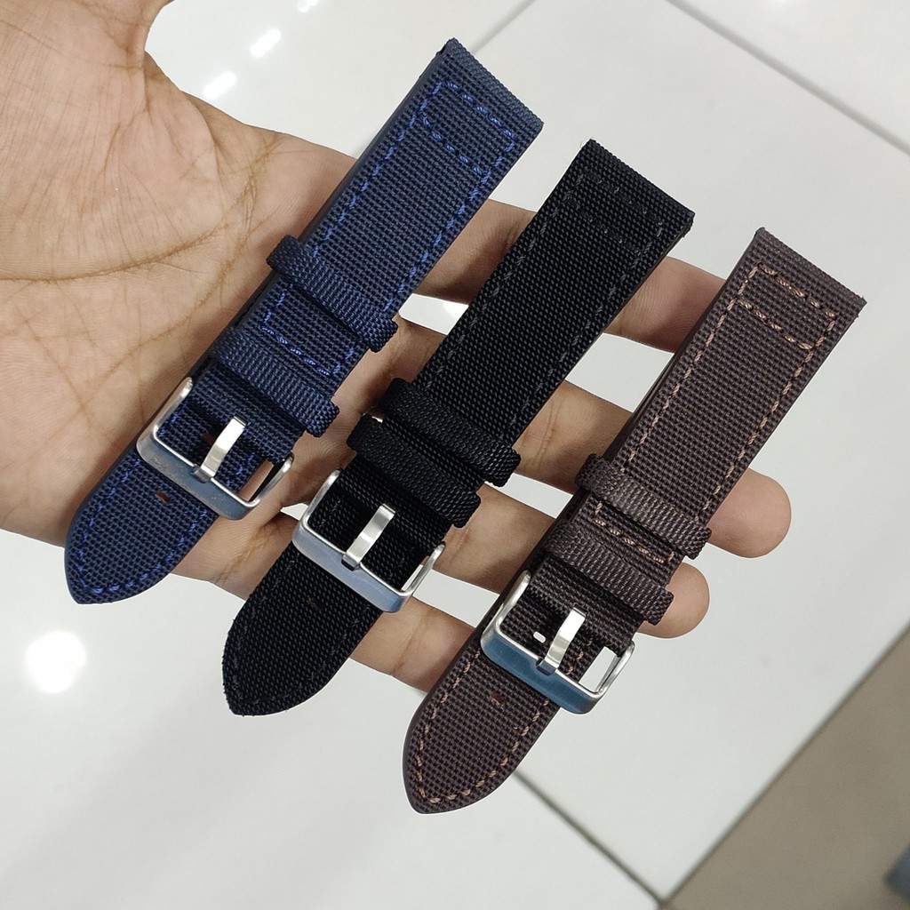 Strap Watch Band Seiko sport Kulit Canvas Stave