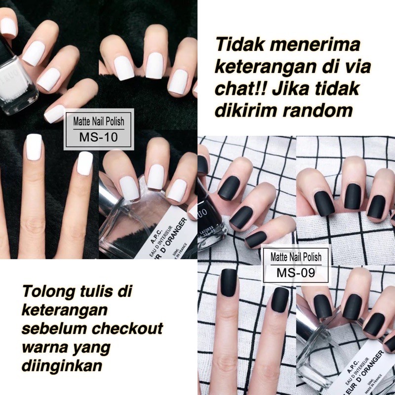 CAIRO MATTE NAIL POLISH NON PEEL OFF PREMIUM / kutek doff matt non peel off nail TIDAK BERACUN HALAL