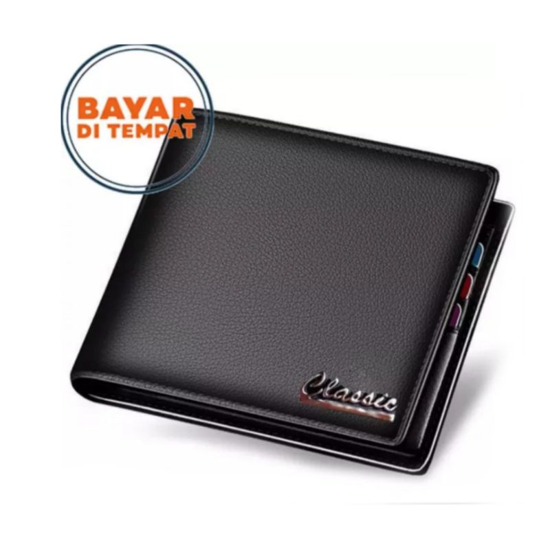 Dompet pria / Dompet Murah / Like PU leather/sintetis premium murah meriah-Clasic Hitam