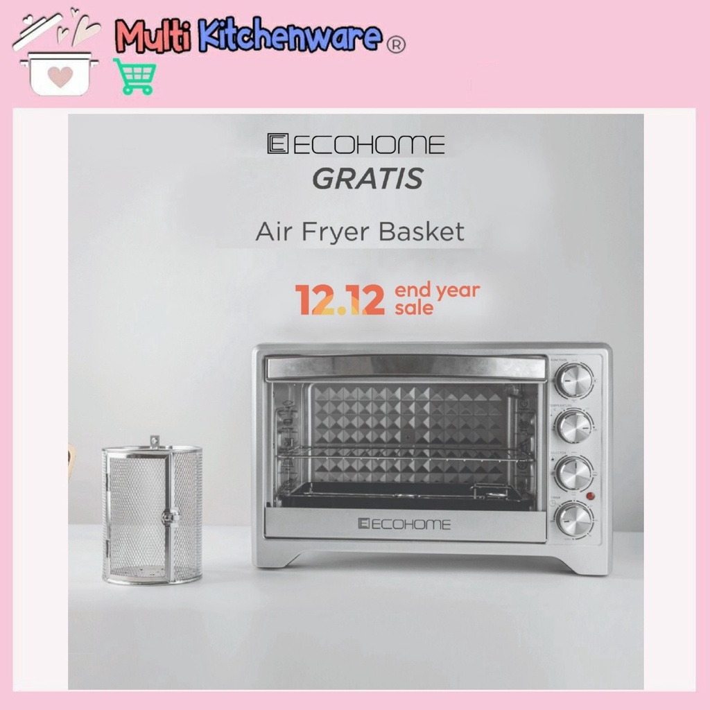 ECOHOME Electric Oven Low Watt Platinum EOP-888 Oven Listrik Kapastias 38 Liter