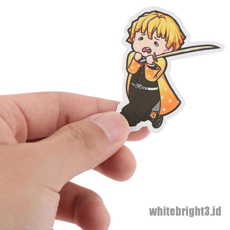 (white3) 50pcs Stiker Motif Anime Demon Slayer Bahan PVC Untuk Koper / Laptop / Skateboard