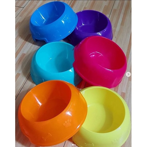 LJ Tempat Makan 2 pcs hewan b02 Minum Kucing Anjing Single Pet Bowl warna random