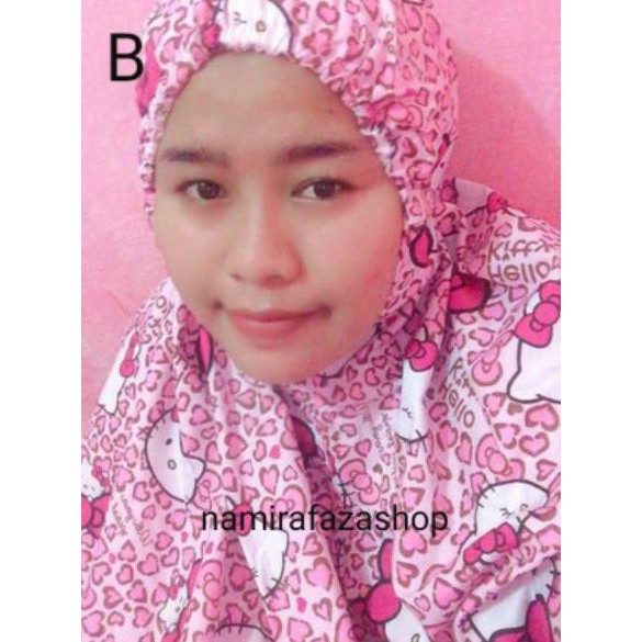 VKJ 3 motif Mukena hellokity polkadot dewasa terbaru «