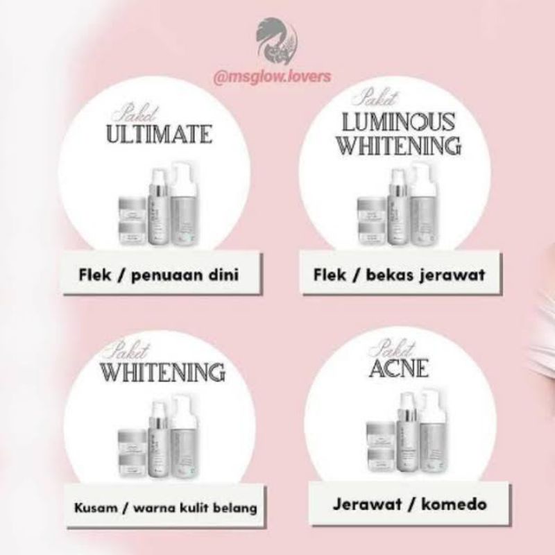 1 paket Ms Glow All Series (Ultimate/Acne/Whitening/Luminous)