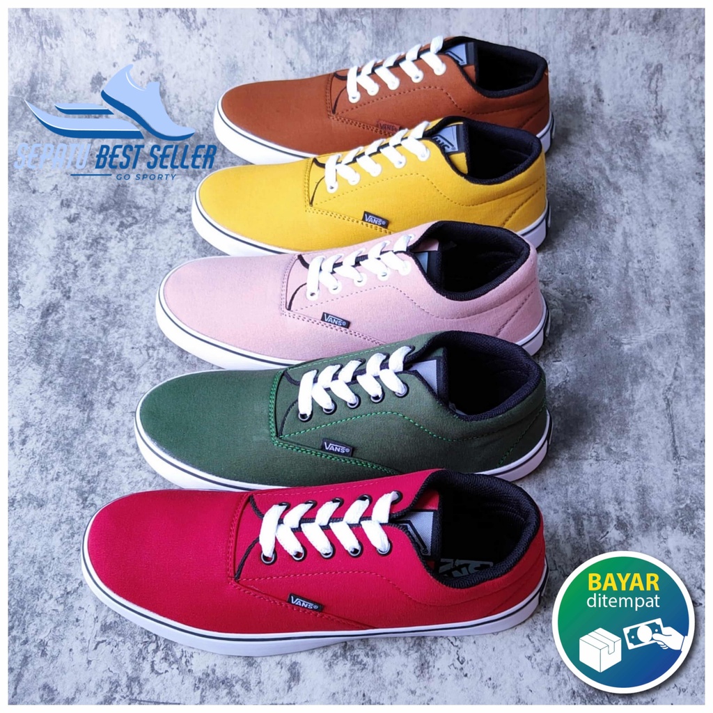 Ready Stok Sepatu Sekolah Vans Era Authentic California Full Colour Pria Wanita Termurah Tanpa Box