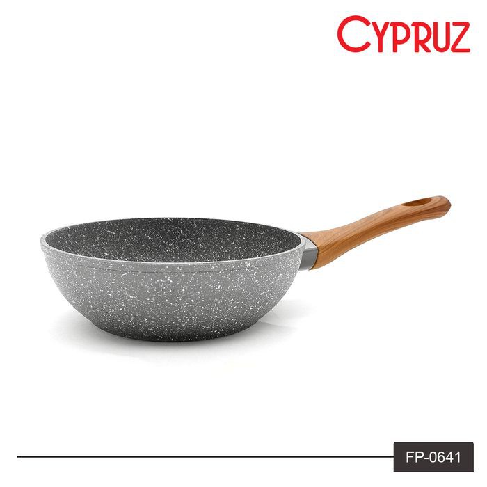Frypan Cypruz Marble 24cm FP 0641 - Panci Wajan Induksi Cyprus FP-0641 Fry Wook Marble 24cm Induksi Bottom