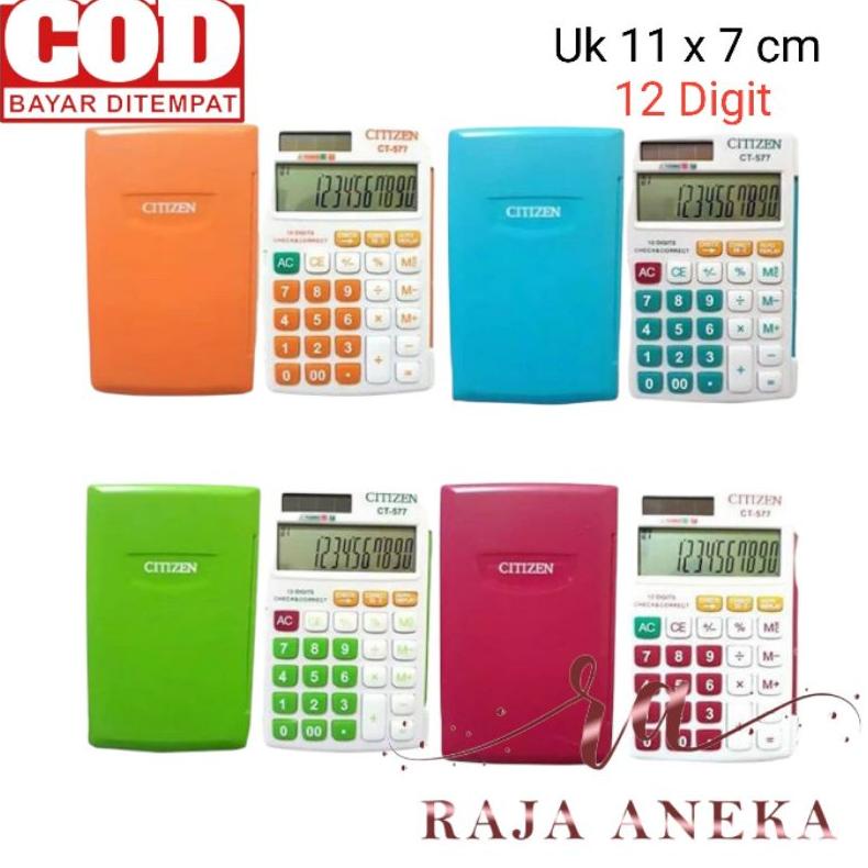 

((BISA COD)) KALKULATOR CITIZEN CT 577 KALKULATOR 12 DIGIT - WARNA WARNI CITIZEN POCKET SAKU CHECK CORRECT 2 WAY