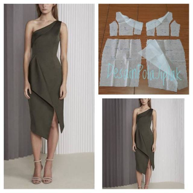 Pola Jiplak dress pesta modern terlaris