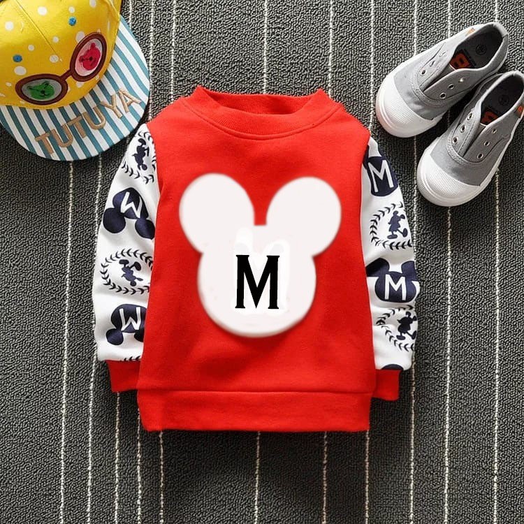 TokoMilkan - Sweater Anak Laki Laki Atau Perempuan LITTLE M Umur 1-6 Tahun Bahan Fleece / Baby Terry