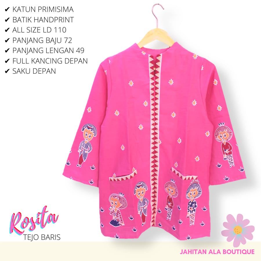 Blus rosita tejo baris batik solo atasan kerja