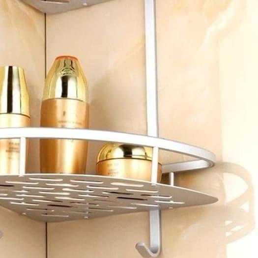✵ Rak Stainless Tempat Sabun Peralatan Mandi Di Sudut Kamar Mandi ✲