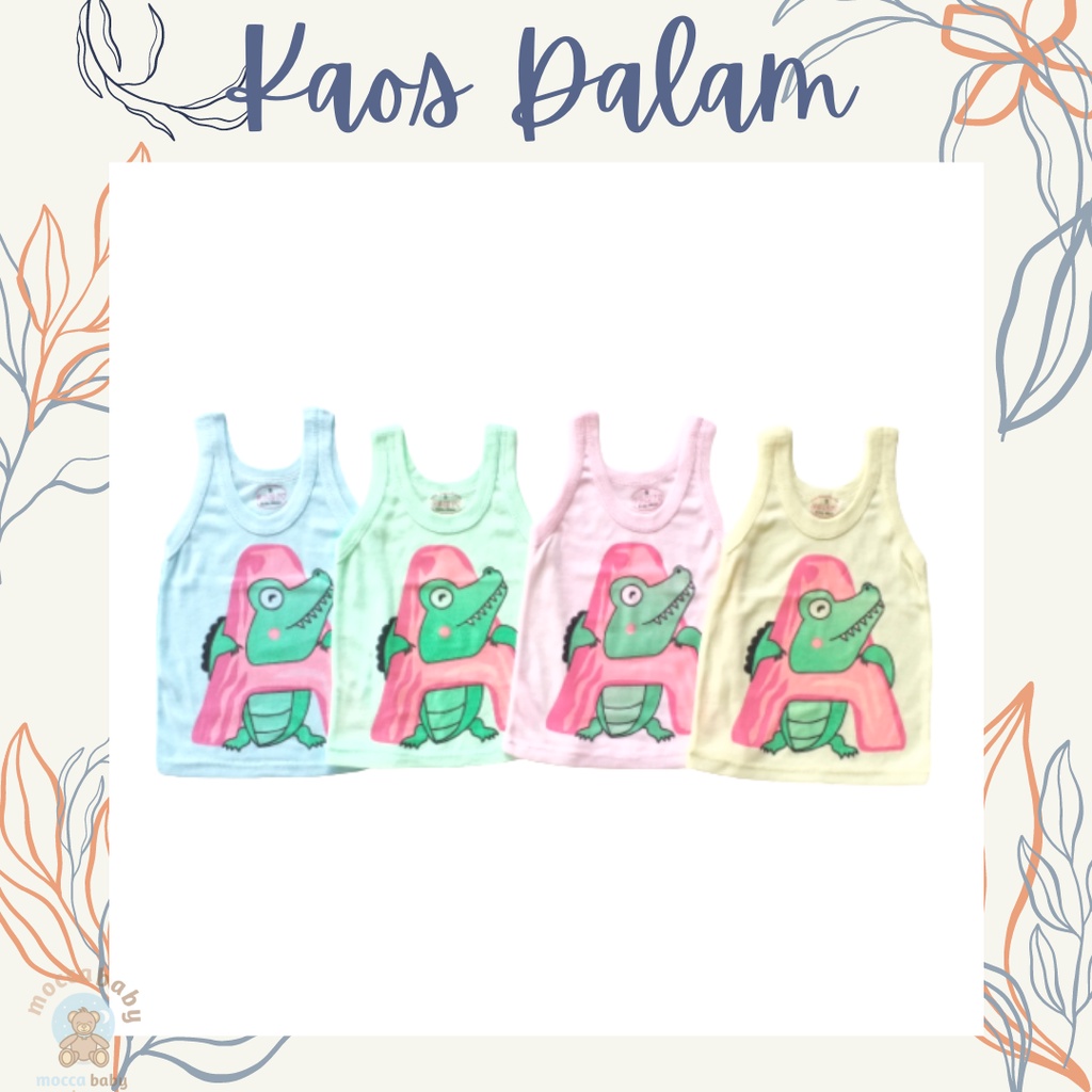 MBSS - SINGLET MOTIF WARNA Harian Karakter Anak Kids SIZE 0-3 Tahun / Kaos Dalam Motif Kartun Unisex SS3