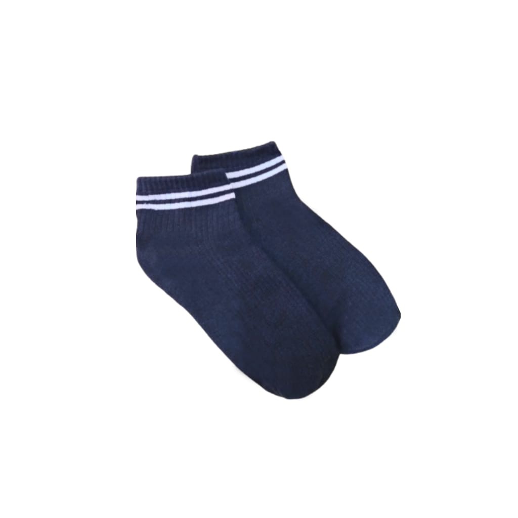 Kaos Kaki Korea Style ATAS Mata Kaki Ankle LowCut (Bahan Katun) 2STRIPS-6