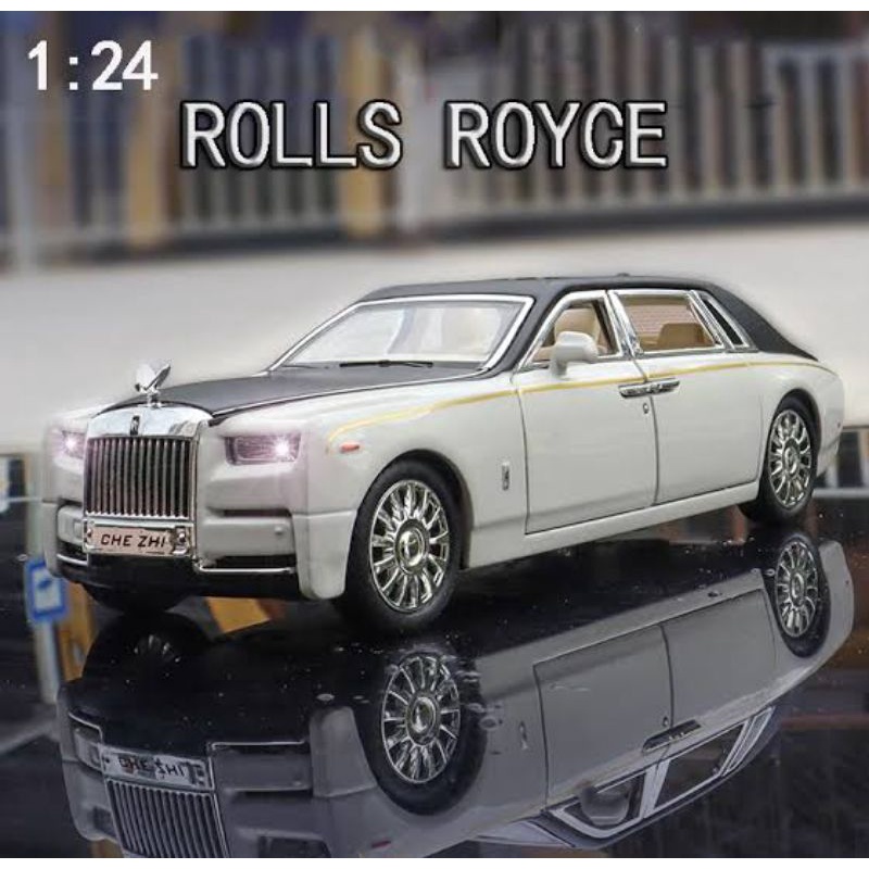 Diecast 1/24 Roll-Royce Phantom miniatur mobil ukuran besar
