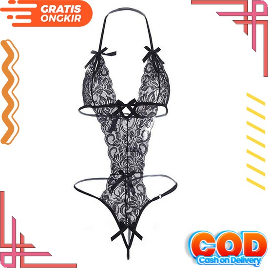 ✧Yukshoping✧ Lingerie Seksi Baju Tidur Lace Seksi Lingerie Sexy Gaun Malam Seksi Lapisan Luar + Dala