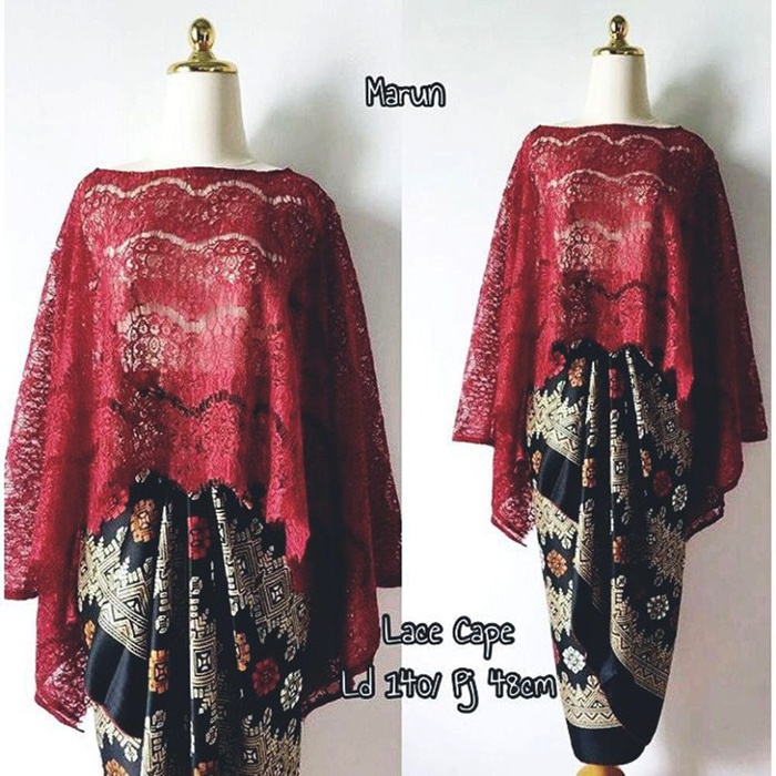 Kebaya Modern Cape Glitter / Batwing Brukat / Kalong Brukat Silver Dan Pilihan Warna Lain