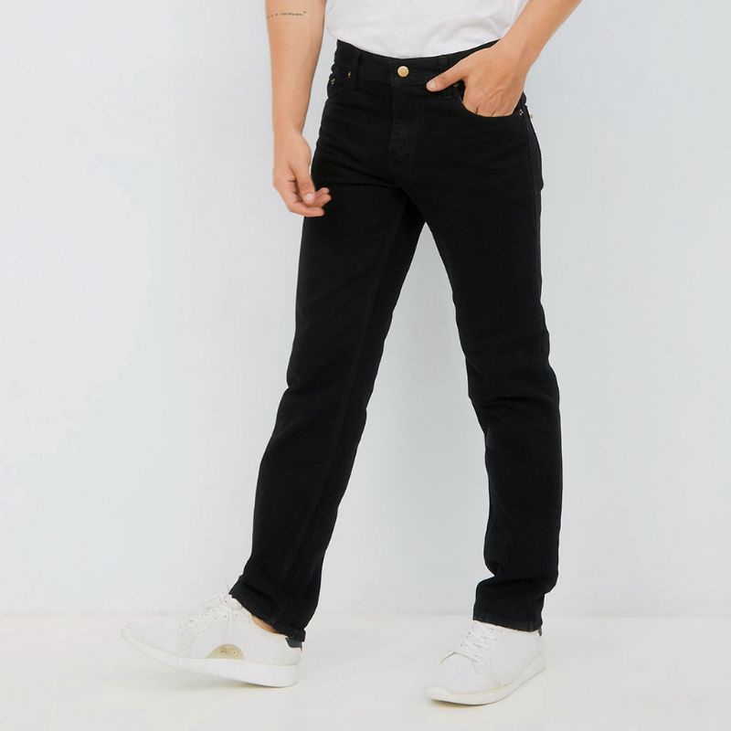 Wisdom Project - Celana Panjang Jeans Straight Vintage Denim Reguler Fit Basic