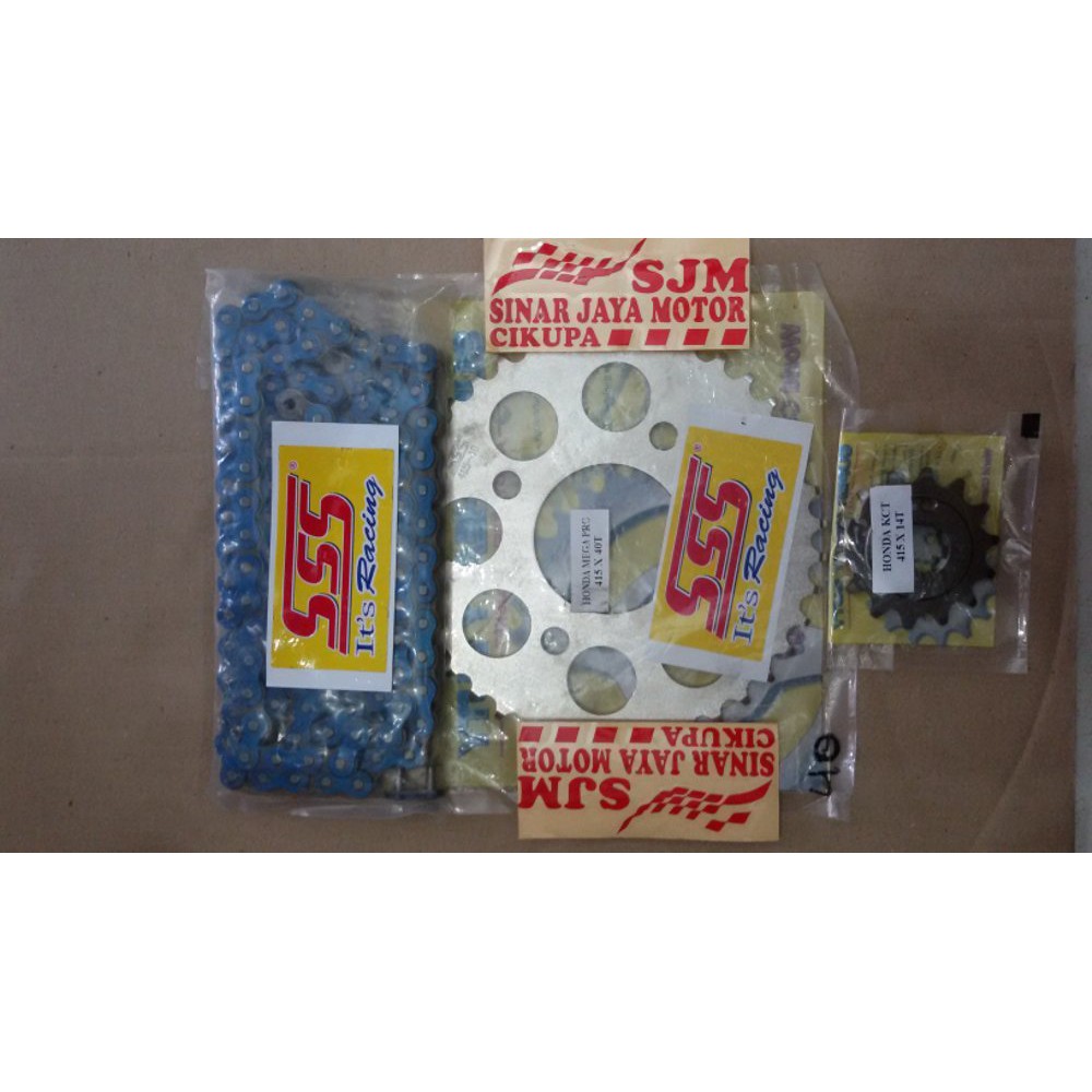 gear set sss tiger revo  rantai sss hsbt 415 biru Berkualitas