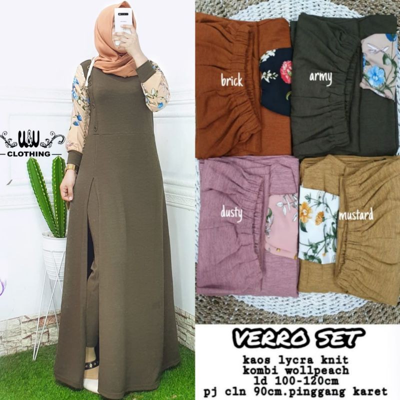 Verro Set , By W&w , kaos lycra knit kombi wollpeach