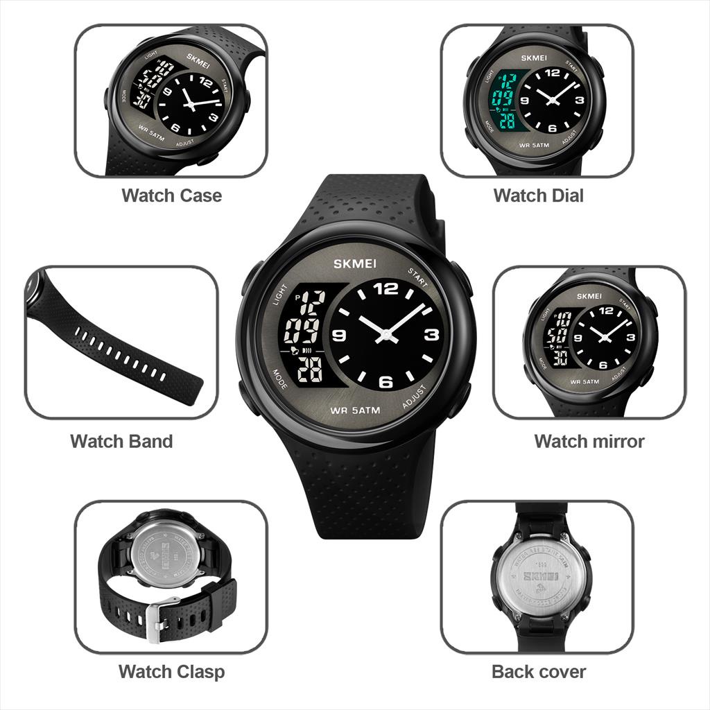 Jam Tangan Pria Analog Digital SKMEI 1899 rubber Ori water resistant