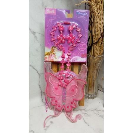 Barbie Fairytopia Fashion Set Pink (tas kecil, kalung dan anting untuk anak) original Mattel NEW