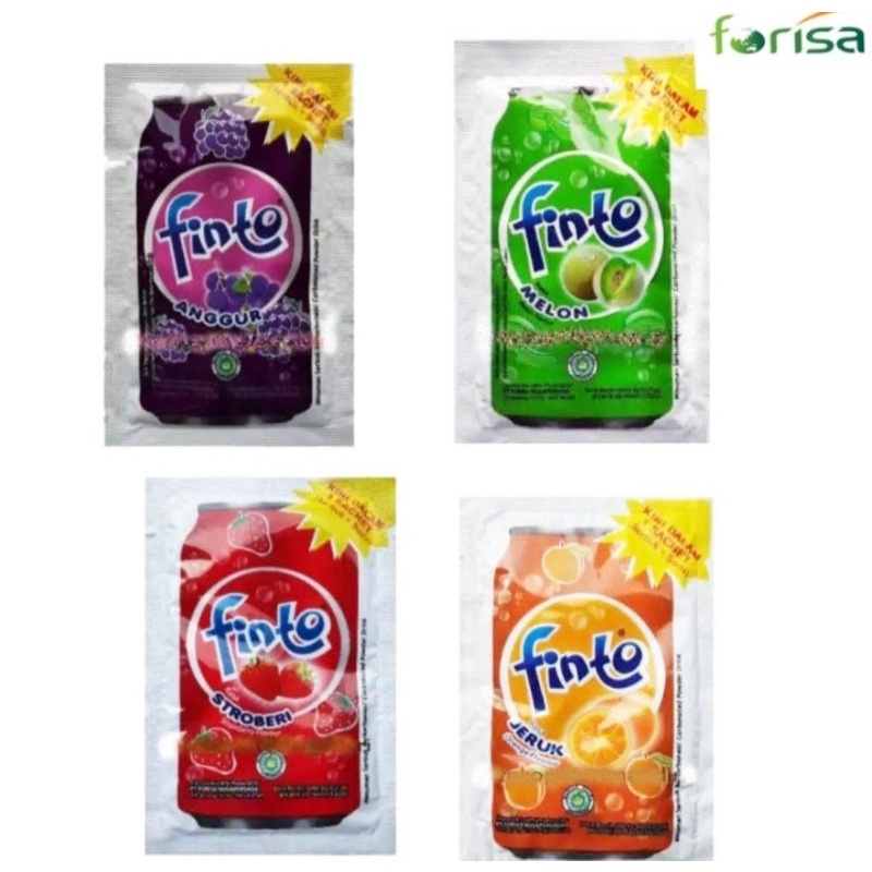 

FINTO minuman soda rasa buah 1renteng isi 10saset