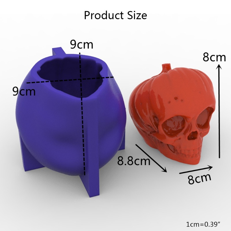 SIY  Halloween Pumpkin Shape Skull Head Candle Epoxy Resin Mold Aromatherapy Plaster Silicone Mould DIY Crafts Soap Home Party Decorations Casting Tools