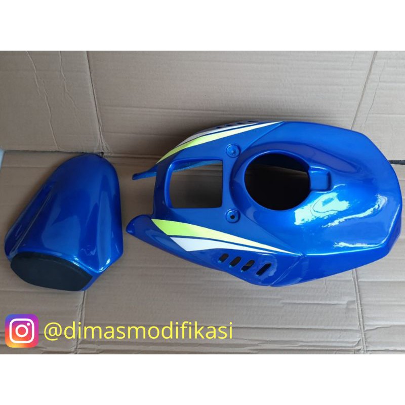 cover tangki gsx r150 gp premium + single seat gsx r150 gp paket modif ganteng gsx r150