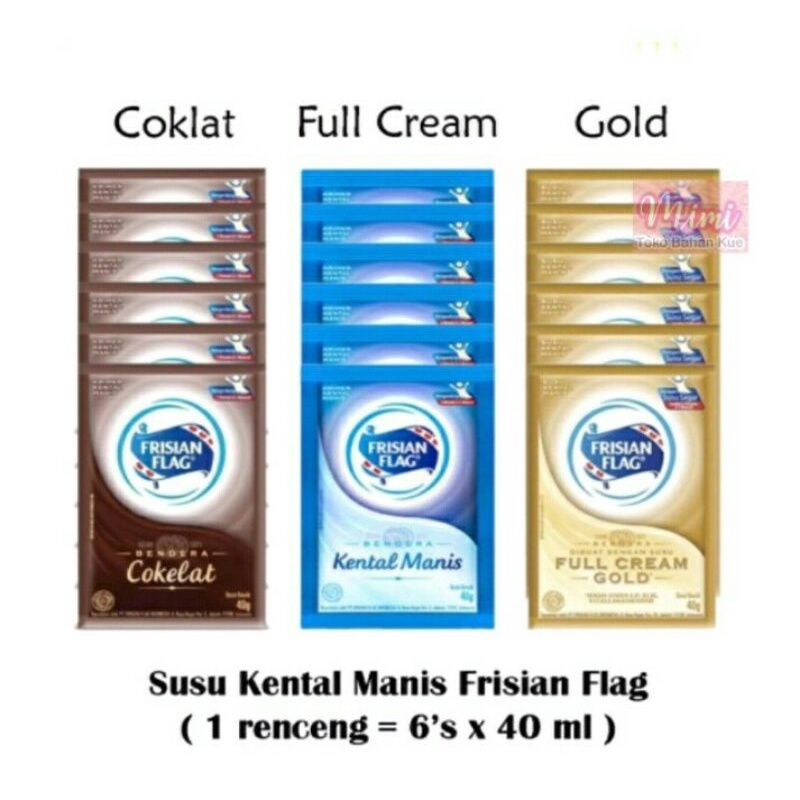 

Frisian Flag Kental Manis 38g Per 6 Sachet-All variant-Susu Bendera Kental Manis