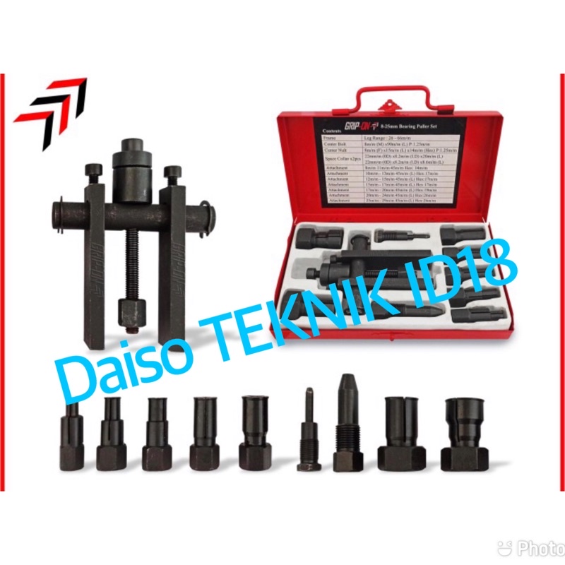 GRIP ON  BEARING PULLER SET 10 PCS TREKER BEARING DISASSEMBLER/ TREKER BEARING / PERKAKAS BENGKEL