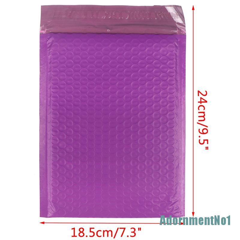 (Adornmentno1) 10pcs Kantong Amplop Padded Poly Bubble 7x9.8 &quot;Warna Ungu