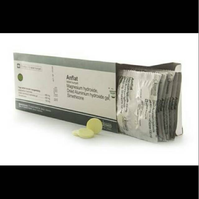 Anflat Obat maag Anflat Forte tablet kunyah per strip isi 10 tab