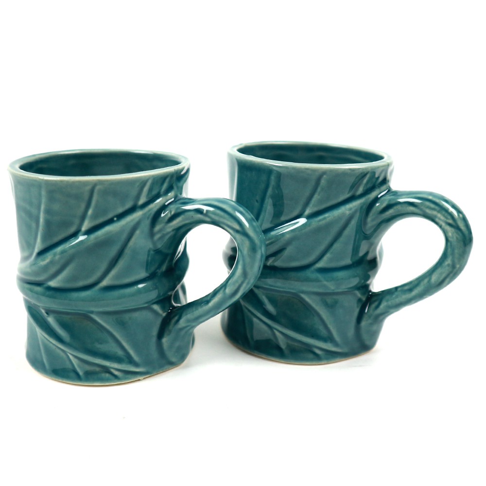 Mug Keramik Daun set 2 pcs 350 ml - KL Gelas Set