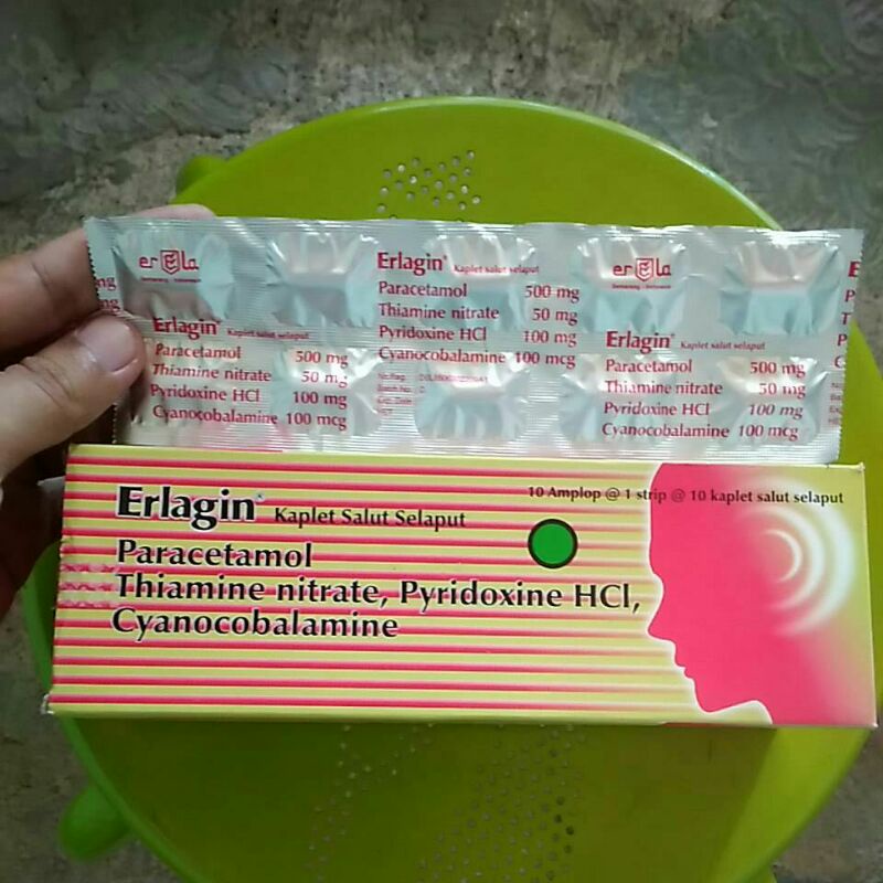 Erlagin Kaplet (Obat Sakit Kepala,Pusing disertai Nyeri)