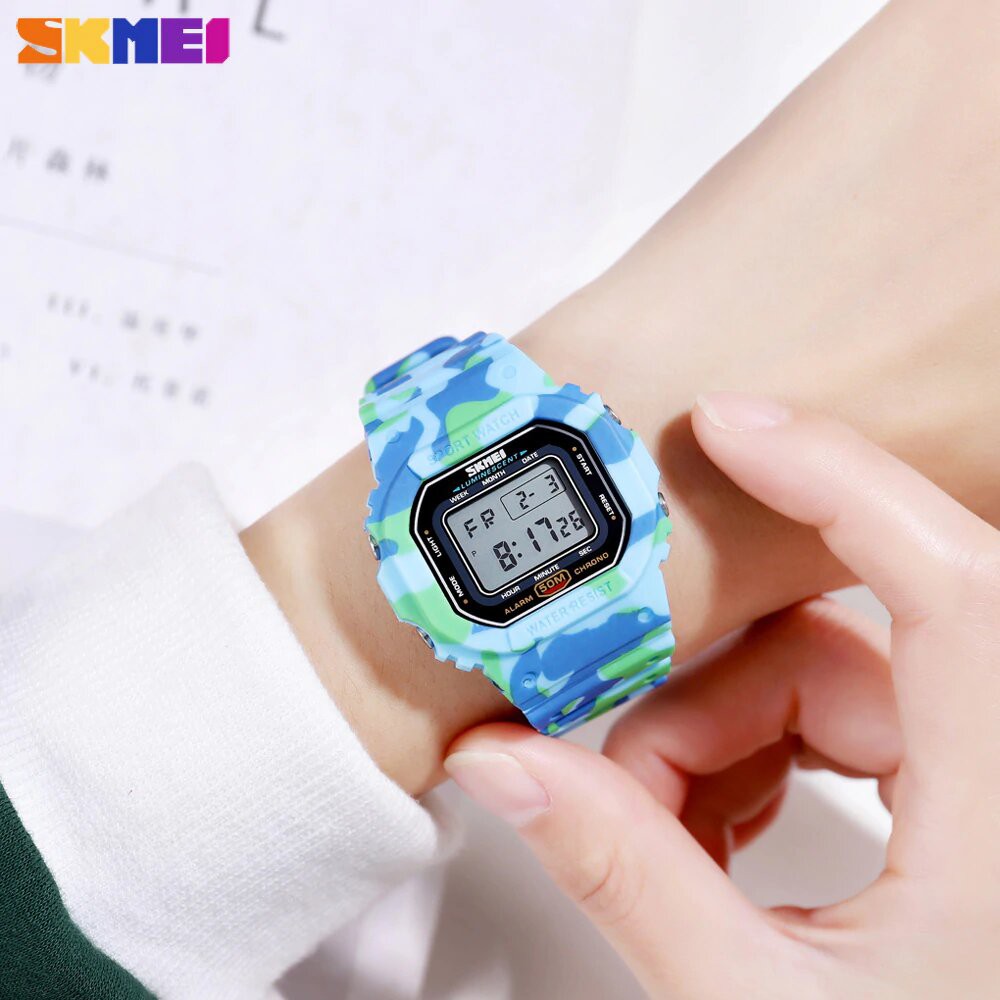 Jam Tangan Anak / SKMEI Digital 1608 DENIM SERIES Men / Jam Tangan Digital LED Original / SKMEI